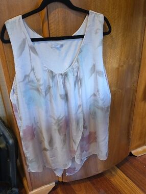 Carina Ricci Lightweight Floral Sleeveless Blouse Pastel Hues